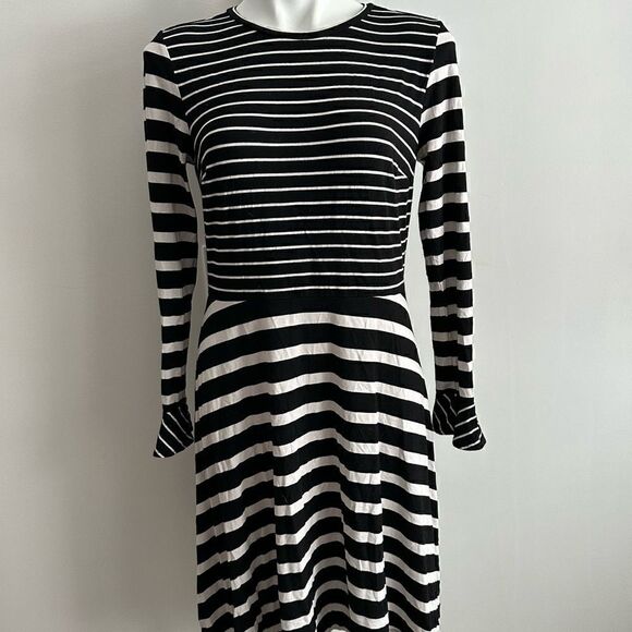 Black and White Striped Dress, Size 8, LOFT - Picture 2 of 8